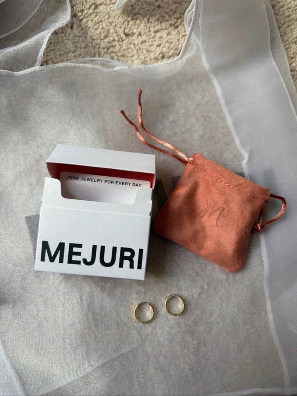 Mejuri Gold Textured Huggie Hoop Earrings - Gold